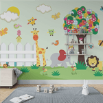 Papel de Parede Menino Girafinha
