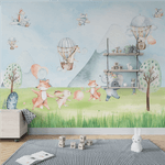Papel de Parede Menino Animais Divertindo