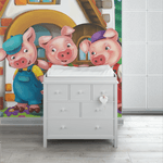 Papel de Parede Menino Os Três Porquinhos