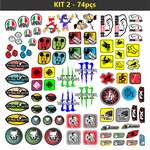 Kit Stikers Moto/ Carro 74pcs