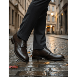 Sapato Social Brogue em Couro Café