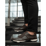 Sapatênis Cingapura Tamanho Especial em Couro Café