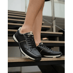 Sapatênis Cingapura Tamanho Especial em Couro Preto