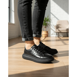 Sapatênis Escócia em Couro Preto