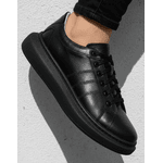 Sapatênis Escócia em Couro Preto