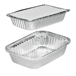 Bandeja De Alumínio Retangular 1150ml Com Tampa 