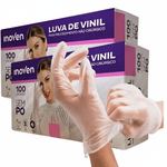 Luva de Vinil - 100 unidades