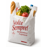 Sacola Plástica Branca "Volte Sempre" 38x50