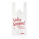 Sacola Plástica Branca "Volte Sempre" 38x50