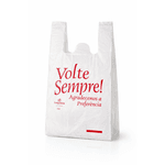 Sacola Plástica Branca "Volte Sempre" 38x50