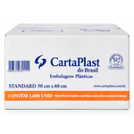 Sacola Plástica 50x60 Branca Standard - Caixa 1.000 unidades - CARTAPLAST