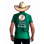 CAMISA MASCULINA MANGA CURTA AGROPIL VERDE GOLA PADRE Ô CAROL