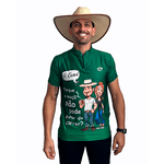 CAMISA KIT CASAL MANGA CURTA AGROPIL VERDE GOLA PADRE Ô CAROL