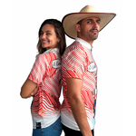 CAMISA KIT CASAL MANGA CURTA AGROPIL BRANCO/LARANJA GOLA PADRE Ô CAROL