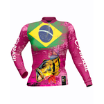 CAMISA DE PESCA LINHA EXTREME PRÓ FÚCSIA DA PÁTRIA PINK FEMININA
