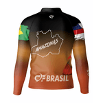 CAMISA DE PESCA LINHA EXTREME PRÓ AMAZÔNIA MARRON UNISSEX TRADICIONAL