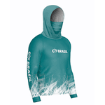CAMISA DE PESCA LINHA EVOLUTION COM CAPUZ E BUFFER TURQUEZA UNISSEX TAMANHO TRADICIONAL