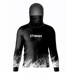 CAMISA DE PESCA LINHA EVOLUTION COM CAPUZ E BUFFER PRETO UNISSEX TAMANHO TRADICIONAL