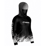 CAMISA DE PESCA LINHA EVOLUTION COM CAPUZ E BUFFER PRETO UNISSEX TAMANHO TRADICIONAL