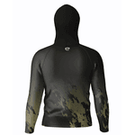 CAMISA DE PESCA LINHA EVOLUTION COM CAPUZ E BUFFER CAMUFLADO PRETO UNISSEX TAMANHO TRADICIONAL