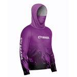 CAMISA DE PESCA LINHA EVOLUTION COM CAPUZ E BUFFER CAMUFLADO ROXO TAMANHO TRADICIONAL