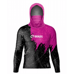 CAMISA DE PESCA LINHA EVOLUTION COM CAPUZ E BUFFER PINK COM PRETO TAMANHO TRADICIONAL