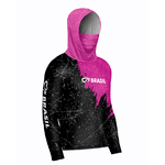 CAMISA DE PESCA LINHA EVOLUTION COM CAPUZ E BUFFER PINK COM PRETO TAMANHO TRADICIONAL