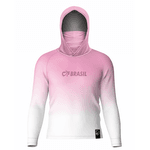 CAMISA DE PESCA LINHA EVOLUTION COM CAPUZ E BUFFER DEGRADE ROSA TAMANHO TRADICIONAL