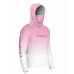 CAMISA DE PESCA LINHA EVOLUTION COM CAPUZ E BUFFER DEGRADE ROSA TAMANHO TRADICIONAL