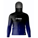 CAMISA DE PESCA LINHA EVOLUTION COM CAPUZ E BUFFER DEGRADE MARINHO UNISSEX TAMANHO TRADICIONAL