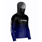 CAMISA DE PESCA LINHA EVOLUTION COM CAPUZ E BUFFER DEGRADE MARINHO UNISSEX TAMANHO TRADICIONAL