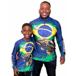 CAMISA TAL PAI TAL FILHO MANGA LONGA AZUL H. PESCARIA TRAIRA