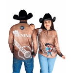 CAMISA KIT CASAL MANGA LONGA MENINO DA ROÇA BEGE