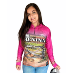 CAMISA FEMININO MANGA LONGA MENINA DA ROÇA ROSA PORTEIRA SEM CARICATURA