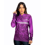 CAMISA FEMININA C.F BRASIL CAMUFLADO ROXO