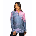 CAMISA FEMININA C.F BRASIL NEBULOSA ROSA COM CINZA