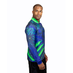 CAMISA MASCULINA C.F BRASIL FUSÃO GRAFICA AZUL COM VERDE