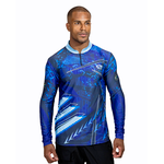 CAMISA MASCULINA C.F BRASIL FUSÃO GRAFICA AZUL COM CINZA