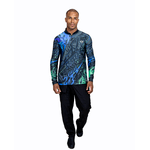 CAMISA MASCULINA C.F BRASIL FRAGMENTO LINEAR AZUL