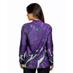 CAMISA FEMININA C.F BRASIL RUPTURA GRÁFICA LILAS COM VERDE