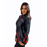 CAMISA FEMININA C.F BRASIL RUPTURA GRÁFICA PRETO COM VERMELHO