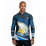 CAMISA MASCULINA C.F BRASIL AZUL PEIXE ROBALO