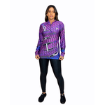 CAMISA FEMININA C.F BRASIL ESCAMA ROXO