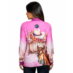 CAMISA FEMININA C.F COUNTRY CHARME CAMPESTRE ROSA