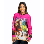 CAMISA FEMININA C.F COUNTRY CAVALO FORÇA DO SERTÃO COR PINK