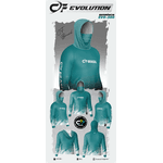 CAMISA DE PESCA LINHA EVOLUTION COM CAPUZ E BUFFER TURQUEZA UNISSEX TAMANHO TRADICIONAL