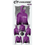 CAMISA DE PESCA LINHA EVOLUTION COM CAPUZ E BUFFER CAMUFLADO ROXO TAMANHO TRADICIONAL