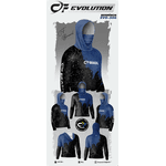 CAMISA DE PESCA LINHA EVOLUTION COM CAPUZ E BUFFER AZUL COM PRETO UNISSEX TAMANHO TRADICIONAL