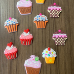 Kit Aplique Emborrachado Cupcake Confeitaria 4,cm - 10 Unidades