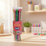 Lápis de Cor Fini Triangular Leo&Leo – 12 Cores com Pompom